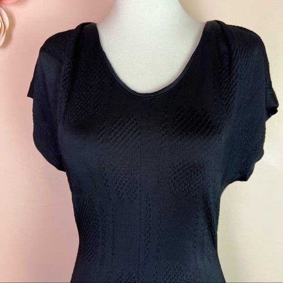 New! HUGO BOSS “Emagine” Flared Hem Brocade Maxi Dress - Picture 4 of 8